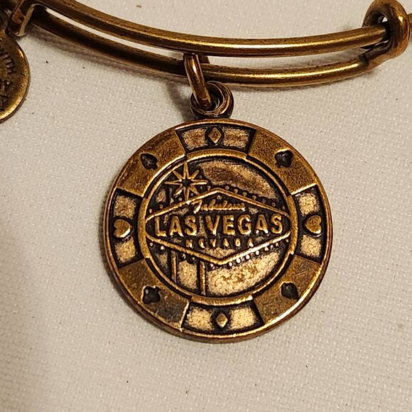 Alex and Ani Las Vegas Poker Chip Charm Gold Tone Energy Bangle Rafaelian Gold - Picture 1 of 8